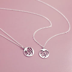 Heart Sterling Silver Initial Necklace