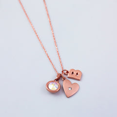 Heart Charm Necklace Made with Crystals from Swarovski ®
