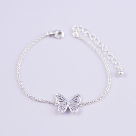 Silver & Crystal Butterfly Bracelet