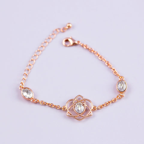 Rose Gold & Crystal Trinity Love Knot Bracelet