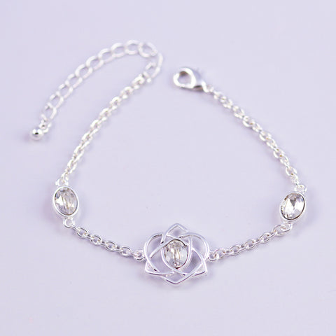 Silver & Crystal Trinity Love Knot Bracelet