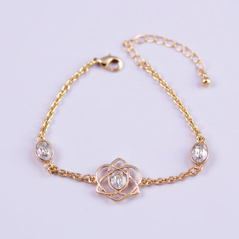 Gold & Crystal Trinity Love Knot Bracelet