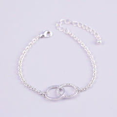 Silver & Crystal Bridal Infinity Bracelet