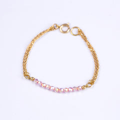 Crystal Bead Bracelet Gold & Light Rose AB