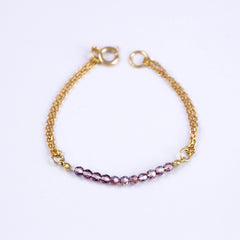 Crystal Bead Bracelet Gold & Crystal Lilac Shadow