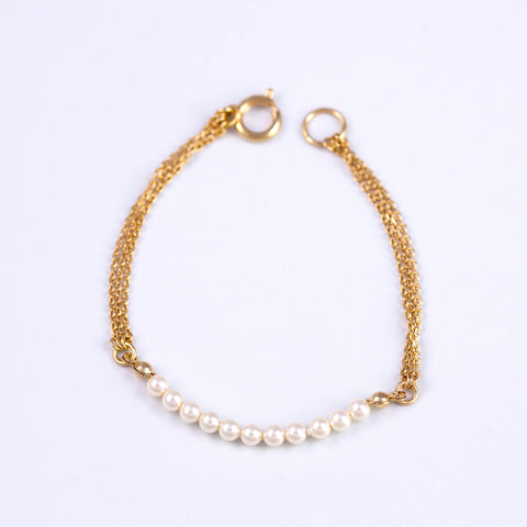 Pearl Bead Bracelet Gold & Cream
