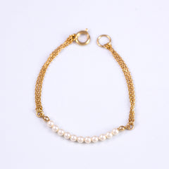 Pearl Bead Bracelet Gold & Cream