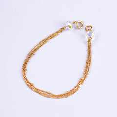 Gold & Iridescent Bead Bridal Satellite Bracelet