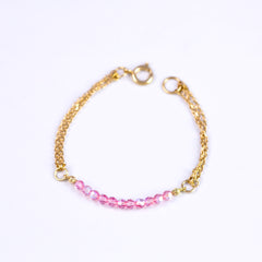 Crystal Bead Bracelet Gold & Crystal Pink