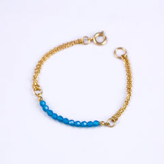 Crystal Bead Bracelet Gold & Caribbean Blue Opal