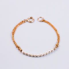 Pearl Bead Bracelet | Cute Friendship Bracelets | Friendship Jewellery | Gold & Cream