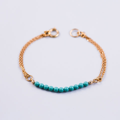Pearl Bead Bracelet Gold & Jade