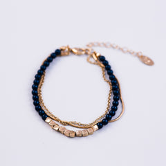 Three Chain Pearl Bracelet | Cute Friendship Bracelets | Friendship Jewellery | Gold & Petrol