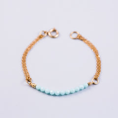 Beaded Bracelet | Cute Friendship Bracelets | Friendship Jewellery | Gold & Mint Alabaster