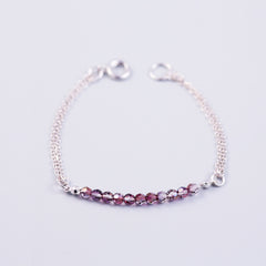 Beaded Bracelet | Cute Friendship Bracelets | Friendship Jewellery | Silver & Crystal Lilac Shadow