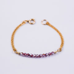Beaded Bracelet | Cute Friendship Bracelets | Friendship Jewellery | Gold & Crystal Lilac Shadow