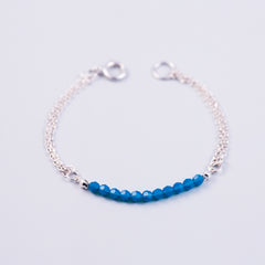 Beaded Bracelet | Cute Friendship Bracelets | Friendship Jewellery | Silver & Caribbean Blue Opal