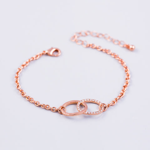 Rose Gold & Crystal Bridal Infinity Bracelet