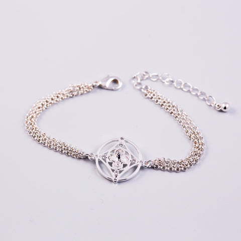 Silver & Crystal Greek Cross Bracelet
