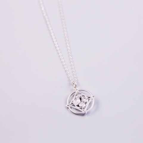Silver & Crystal Greek Cross Pendant Necklace