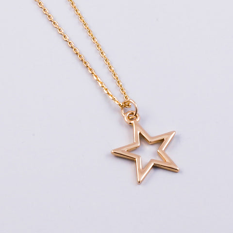 Gold Outline Star Necklace