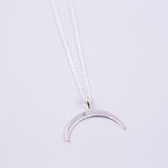 Silver Inverted Crescent Moon Necklace