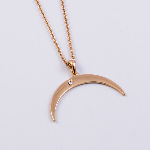 Gold Inverted Crescent Moon Necklace