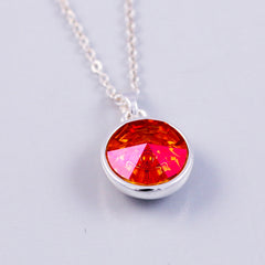 Silver Fire Element Gemstone Necklace