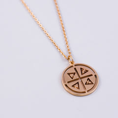 Gold Four Elements Symbol Necklace