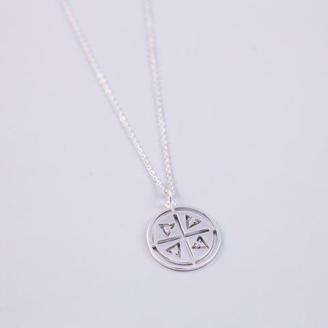 Silver Four Elements Symbol Necklace