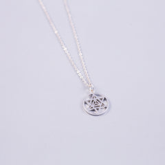 Silver Four Elements Pentagram Necklace