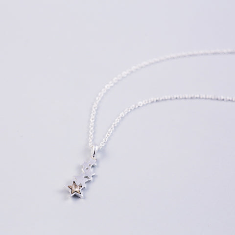 Silver & Crystal Shooting Star Necklace