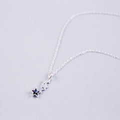 Silver & Purple Crystal Shooting Star Necklace