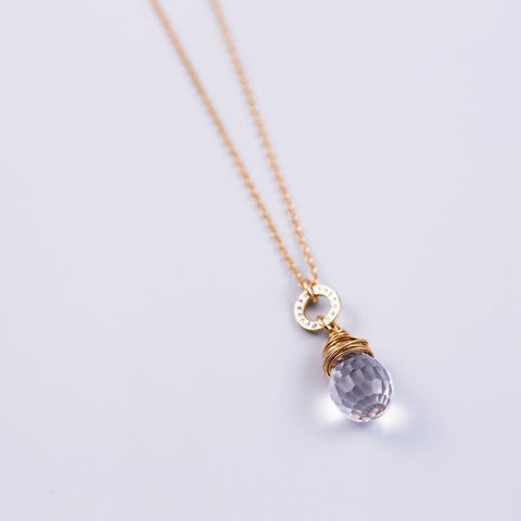 Gold & Crystal Wire Wrapped Necklace