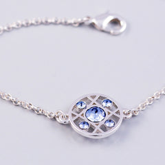 Silver Light Sapphire December Birthstone Hugs & Kisses Bracelet