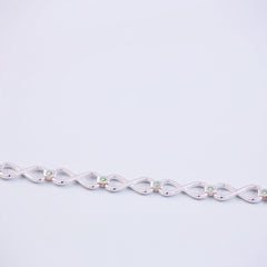 Silver Peridot August Birthstone Infinity Link Bracelet