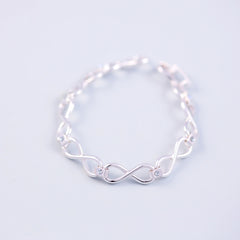Silver Crystal April Birthstone Infinity Link Bracelet