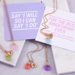 be my bridesmaid gifts | will you be my bridesmaid gifts uk | bridesmaid necklace | small gold charm necklace | personalised gold necklace | keepsake gifts