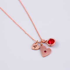 July Birthstone Necklace in Ruby