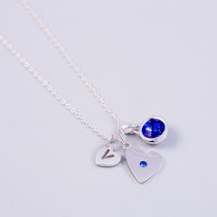 September Birthstone Necklace in Sapphire