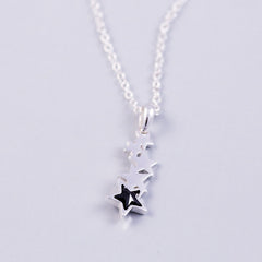 Silver & Jet Crystal Shooting Star Necklace