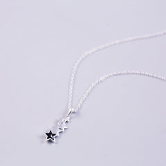 Silver & Jet Crystal Shooting Star Necklace