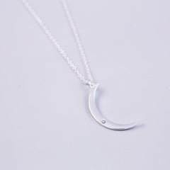 Crescent Moon Necklace | Moon Pendant | Silver Moon Necklace