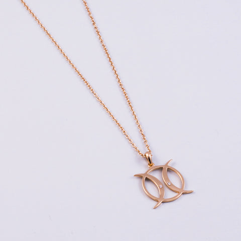 Gold Triple Moon Goddess Symbol Necklace