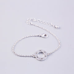 Silver Crystal April Birthstone XOXO Circle Bracelet