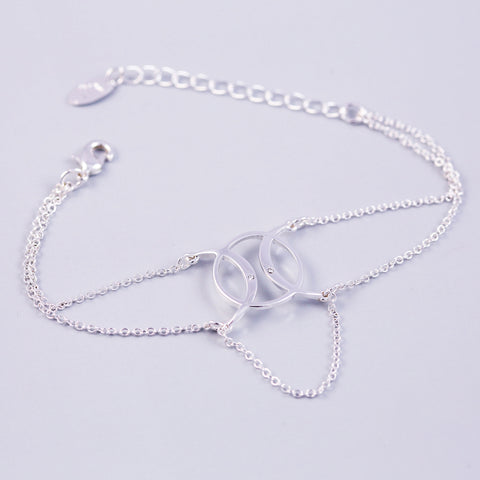 Silver | Circle Symbol Bracelet | Triple Moon Goddess |