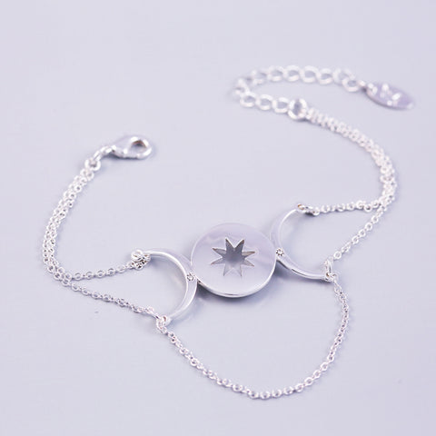 Silver | Star Bracelet | Triple Moon Goddess