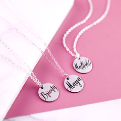 Sterling Silver Engraved Name Necklace