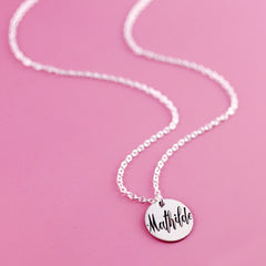 Sterling Silver Engraved Name Necklace