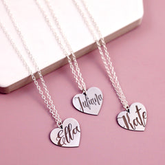 Bespoke Name Necklace On Sterling Silver Heart